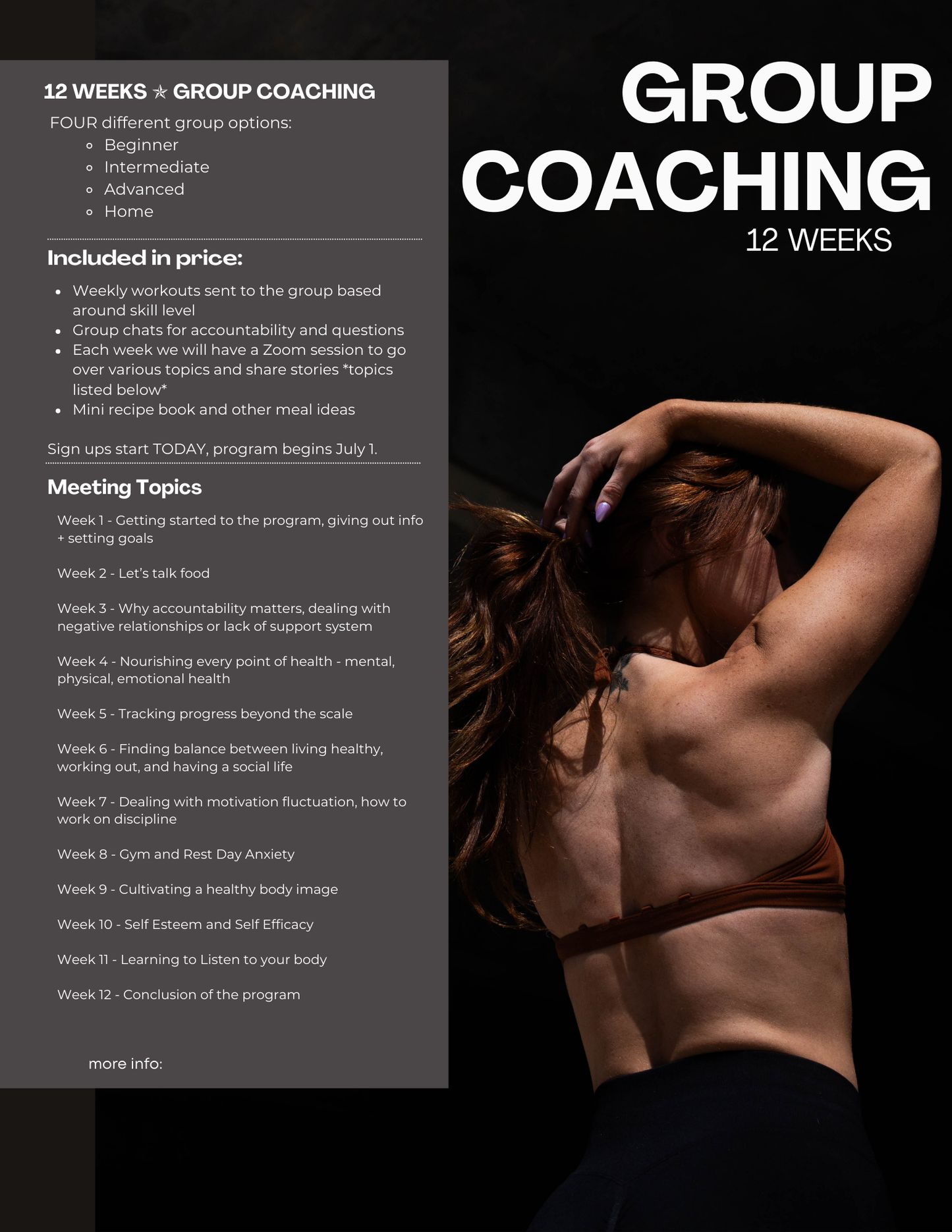 GROUP COACHING - 12 WEEKS